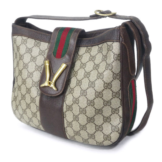 OLD Gucci　レア!ブーツマーク金具ショルダー（茶）