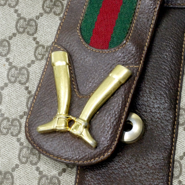 OLD Gucci　レア!ブーツマーク金具ショルダー（茶）