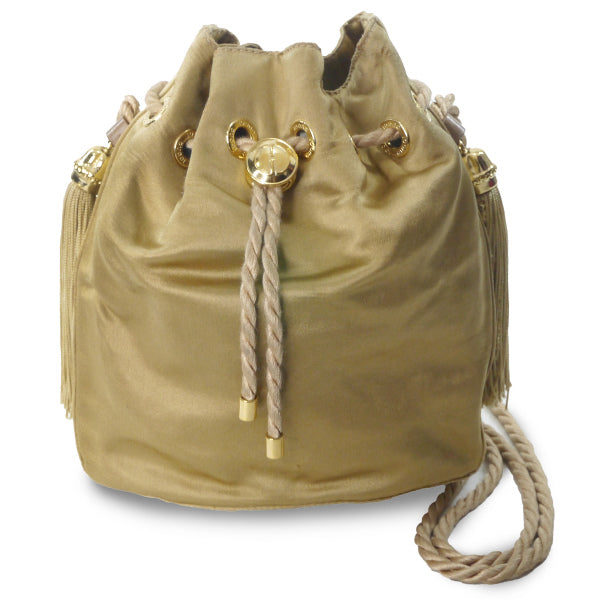 オールドグッチ　巾着ゴールドショルダー