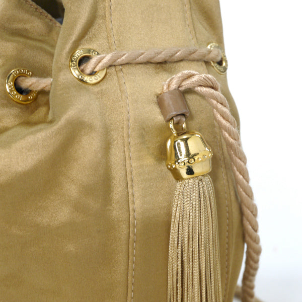 オールドグッチ　巾着ゴールドショルダー