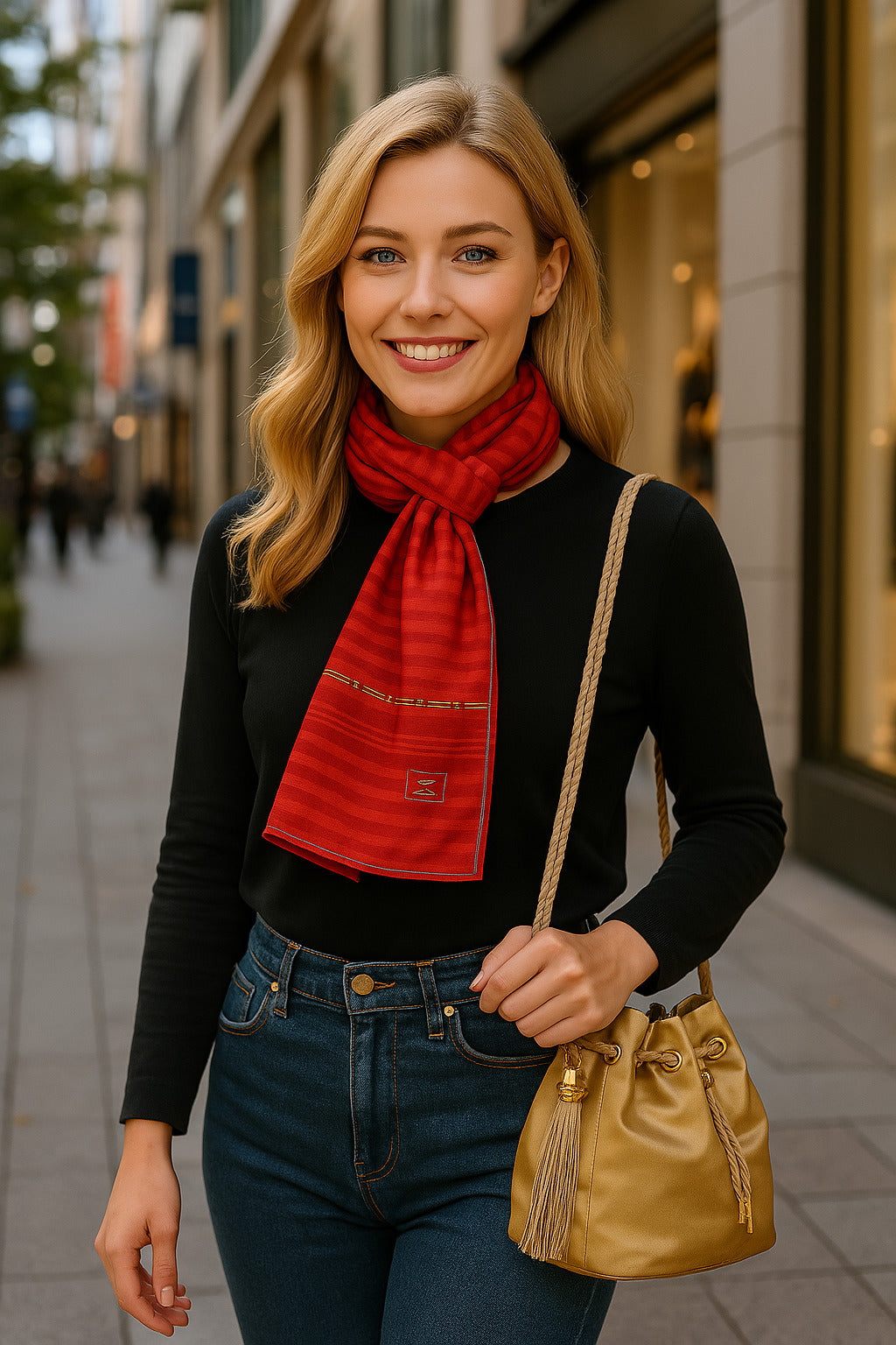 オールドグッチ　巾着ゴールドショルダー