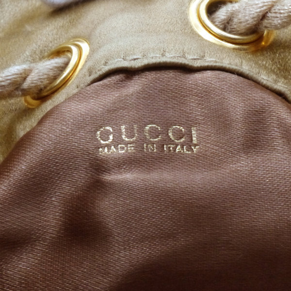 オールドグッチ　巾着ゴールドショルダー