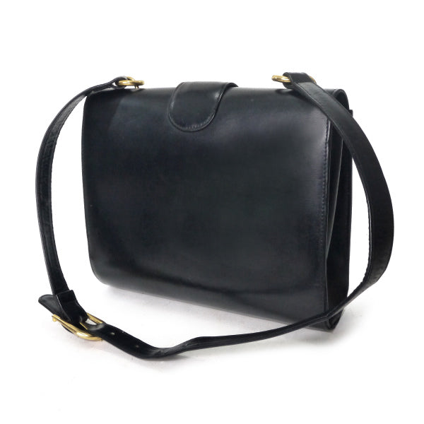 OLD Gucci　ラウンドGG金具レザーバッグ（黒）