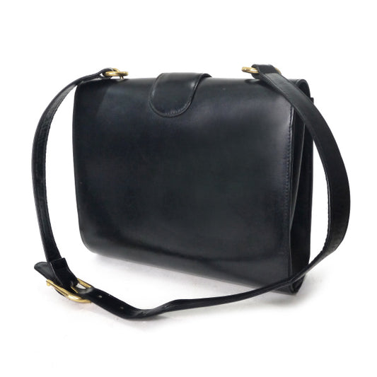 OLD Gucci　ラウンドGG金具レザーバッグ（黒）