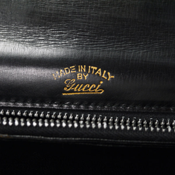 OLD Gucci　ラウンドGG金具レザーバッグ（黒）