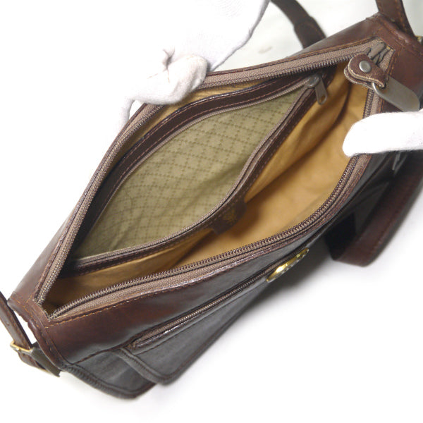 OLD Gucci マイクロGG筆記体ロゴ金具2WAYショルダ−（茶）