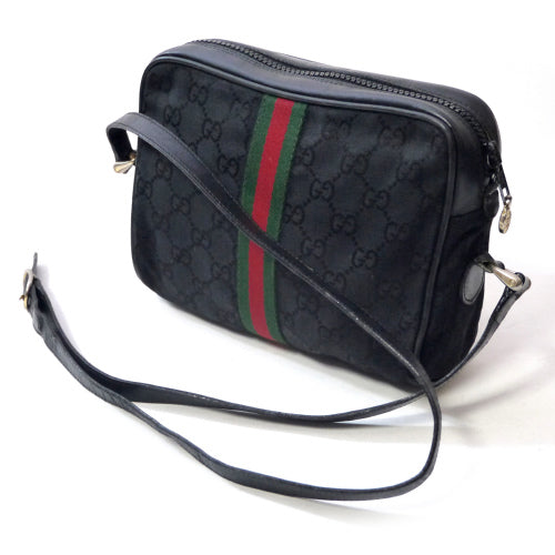 OLD　Gucci　定番ショルダー縦シェリー(黒・小）