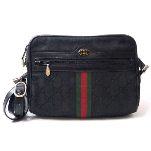 OLD　Gucci　定番ショルダー縦シェリー(黒・小）