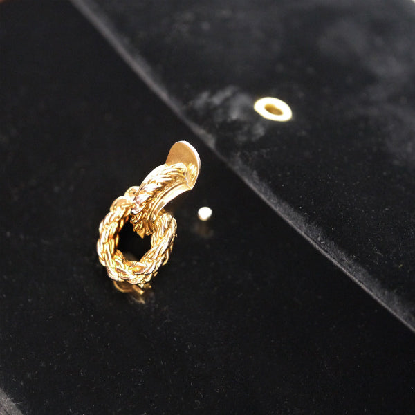 OLD Gucci ロープ留め具ベロアショルダーバッグ（黒）