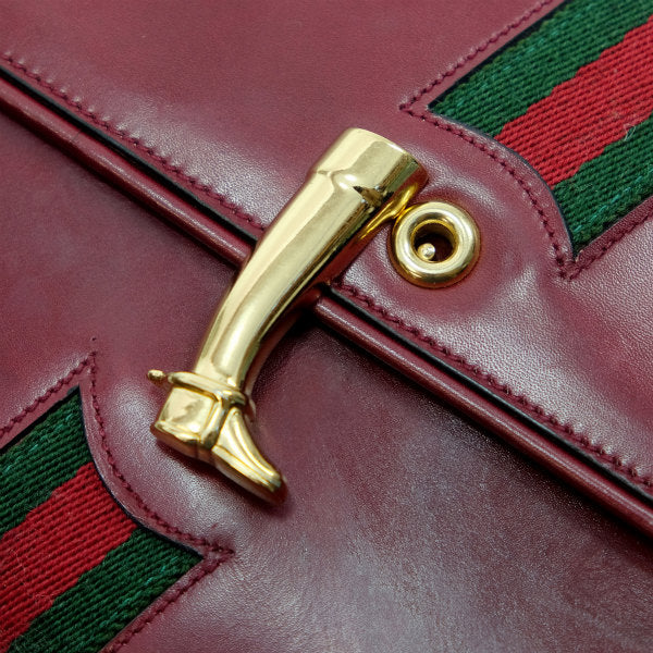 OLD Gucci ブーツ留め具シェリーラインショルダー（ワインレッド）