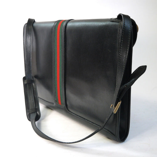 OLD Gucci ブリーフショルダー（総皮　黒）