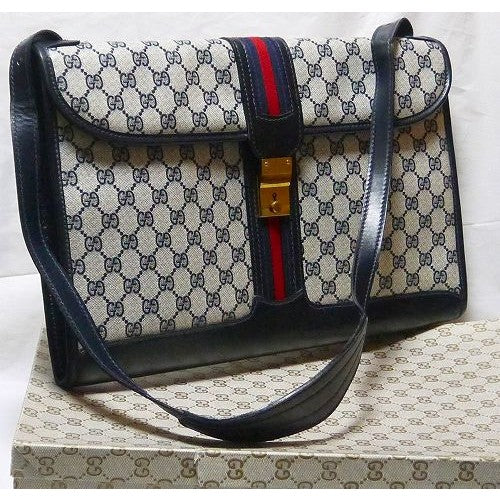 OLD Gucci ブリーフショルダー（ネイビー）