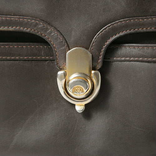OLD Gucciブラウン三層式総革ショルダー