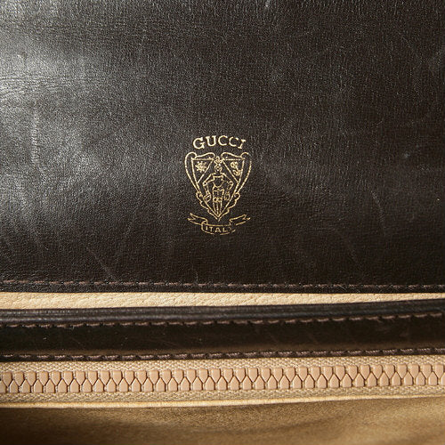 OLD Gucciブラウン三層式総革ショルダー