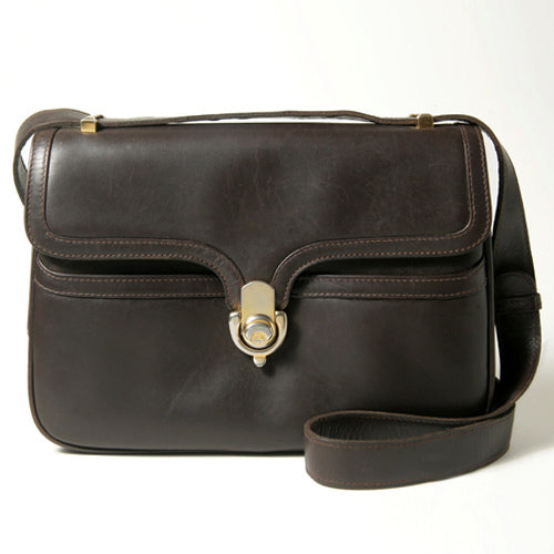 OLD Gucciブラウン三層式総革ショルダー