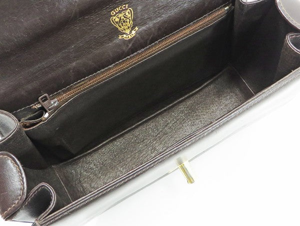 OLD Gucci 茶ゴールドチェーンショルダー