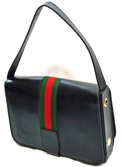 OLD Gucci 黒　総皮７０ｓワンショルダー