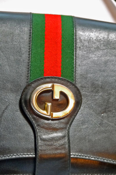 OLD Gucci 黒　総皮７０ｓワンショルダー