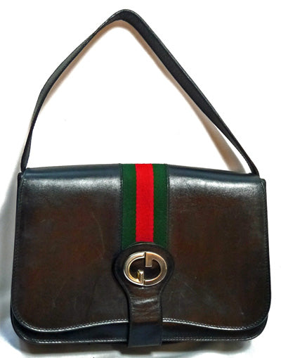 OLD Gucci 黒　総皮７０ｓワンショルダー