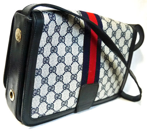 OLD Gucci 青　縦シェリーワンショルダー