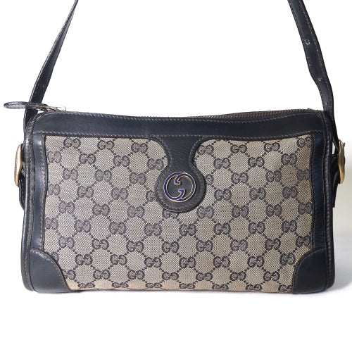OLD Gucci　７０ｓ横長ジャガードショルダー（黒）