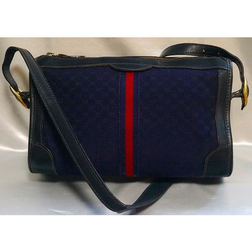 OLD Gucciジャガード横長ショルダー（紺）