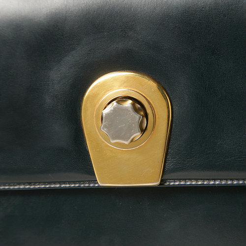 OLD Gucci 総革ダイヤル留め具ショルダー（濃紺）