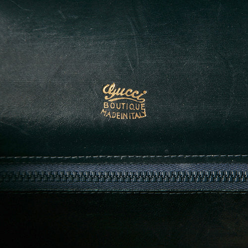 OLD Gucci 総革ダイヤル留め具ショルダー（濃紺）