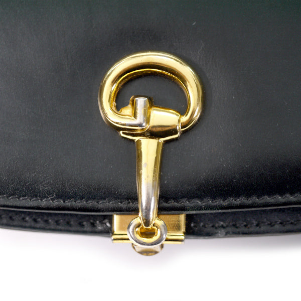 OLD Gucci　代表作！ビット留め具半円ワンショルダー（黒/赤）