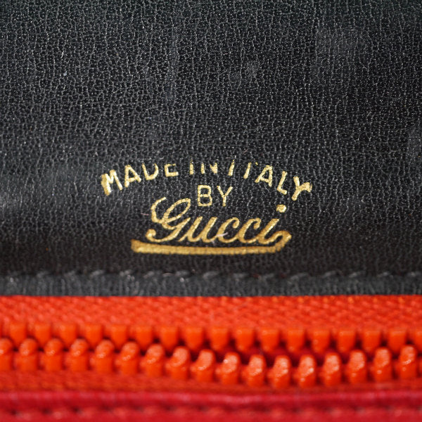 OLD Gucci　代表作！ビット留め具半円ワンショルダー（黒/赤）