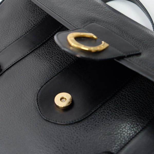 OLD Gucci　総革 ビット ビジネストートバッグ（黒）