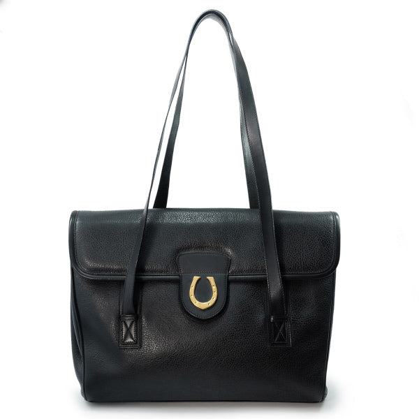 OLD Gucci　総革 ビット ビジネストートバッグ（黒）