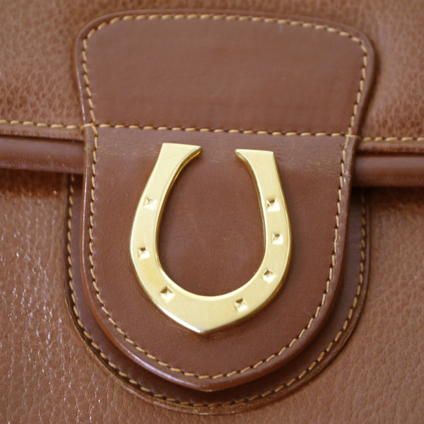 OLD Gucci　ホースシュー金具ビジネストートバッグ（茶）