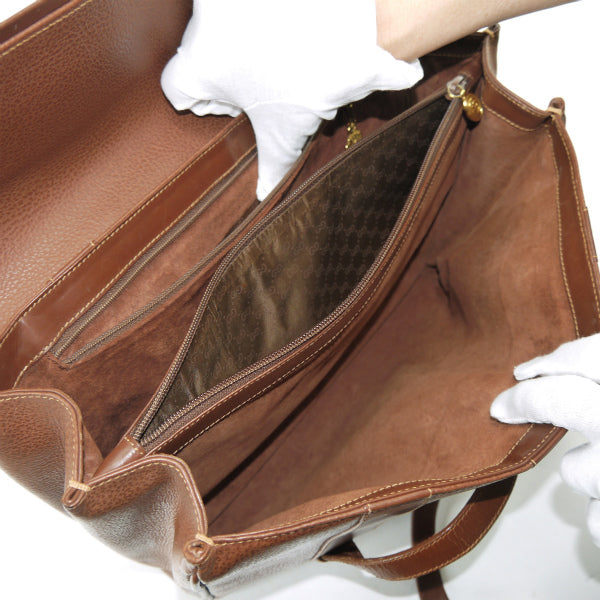 OLD Gucci　ホースシュー金具ビジネストートバッグ（茶）