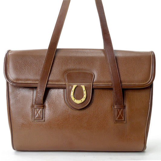 OLD Gucci　ホースシュー金具ビジネストートバッグ（茶）