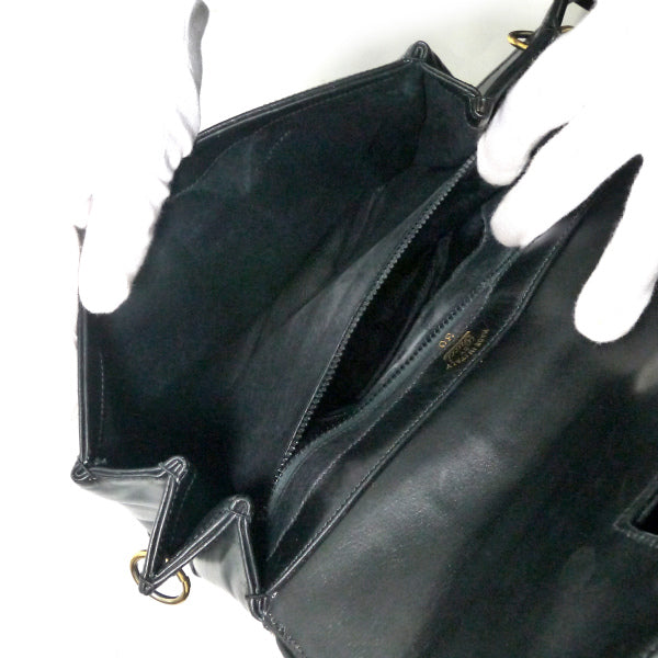 OLD Gucci シェリーベルト留め具レザーショルダー（黒） – Vintage