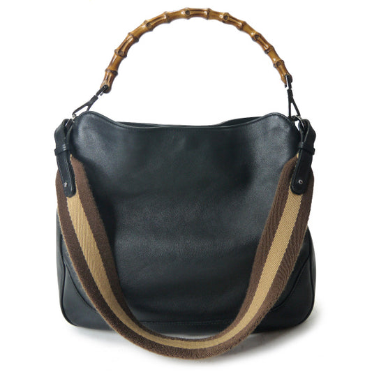 Gucci ２Way ホーボー バンブーバッグ中（黒）