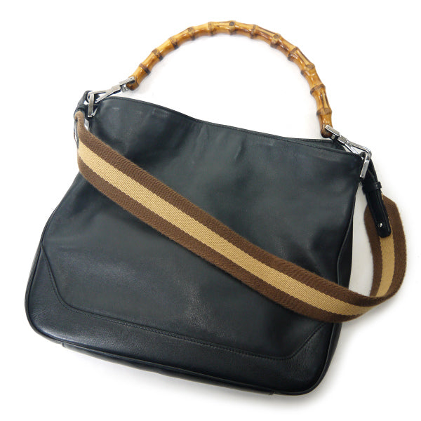 Gucci ２Way ホーボー バンブーバッグ中（黒）
