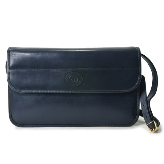 OLD Gucci レザーショルダー(紺・ネイビー）