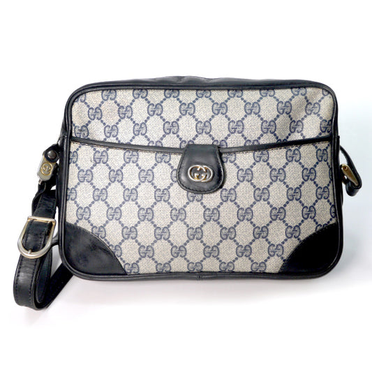 OLD Gucci シンプルGG柄モノグラムショルダー（青）
