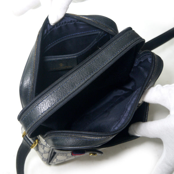 OLD Gucci 80sミニシェリー柄モノグラムショルダー（青）