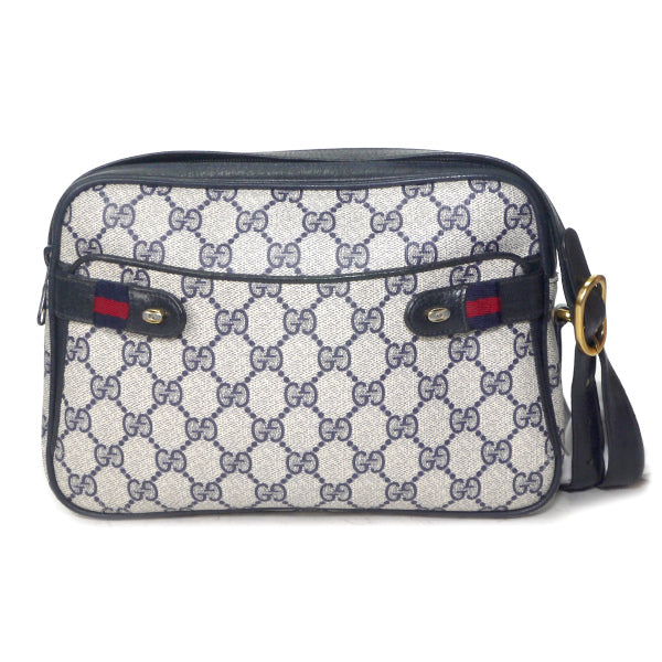 OLD Gucci 80sミニシェリー柄モノグラムショルダー（青）