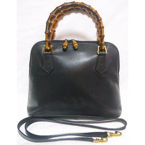 OLD Gucci ２Wayバンブーバッグ（黒・総皮）