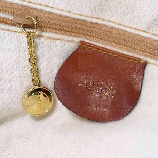 OLD Gucci バンブーハンドル総革2WAYバッグ（キャメル）