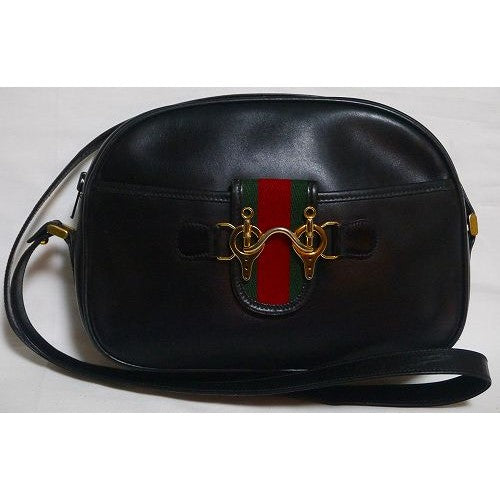 OLD Gucci 音符総皮ポシェットショルダー（黒）