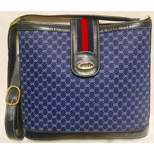 OLD Gucci バケツ型G金具ショルダー（青スモールGG）
