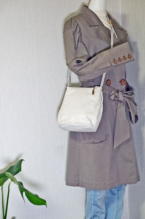 OLD Gucci 白オーストリッチ ショルダー