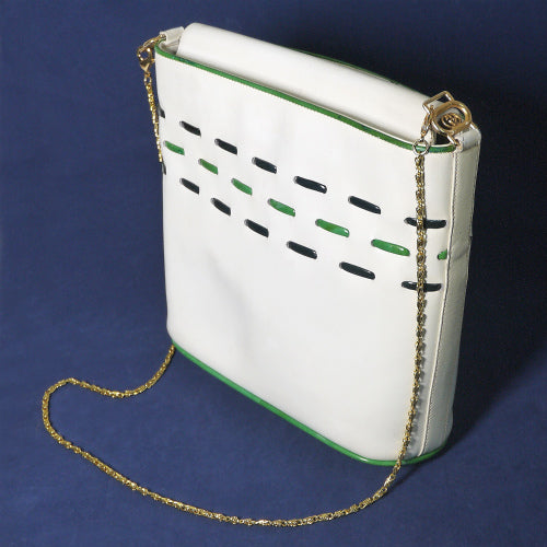 OLD Gucci　バケツ型チェーンショルダー（白・総皮）