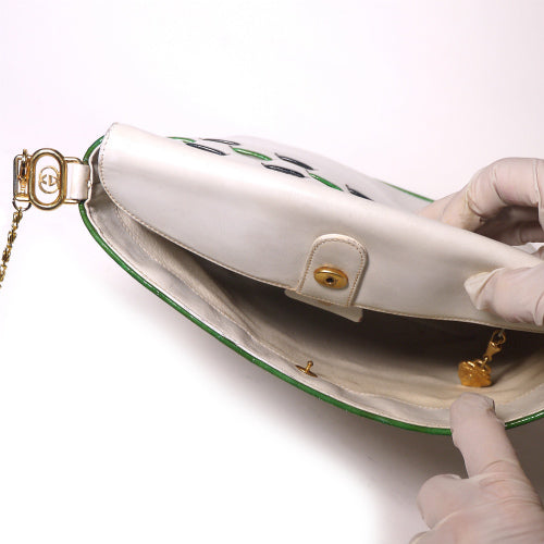 OLD Gucci　バケツ型チェーンショルダー（白・総皮）