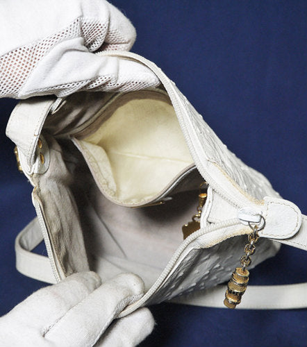 OLD Gucci 白オーストリッチ ショルダー